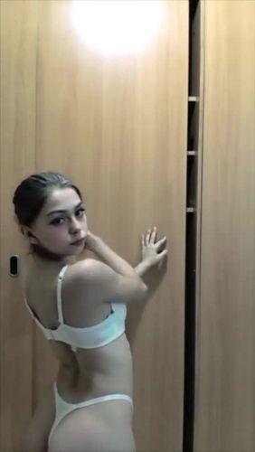 Morning posing in my white bra and panties.