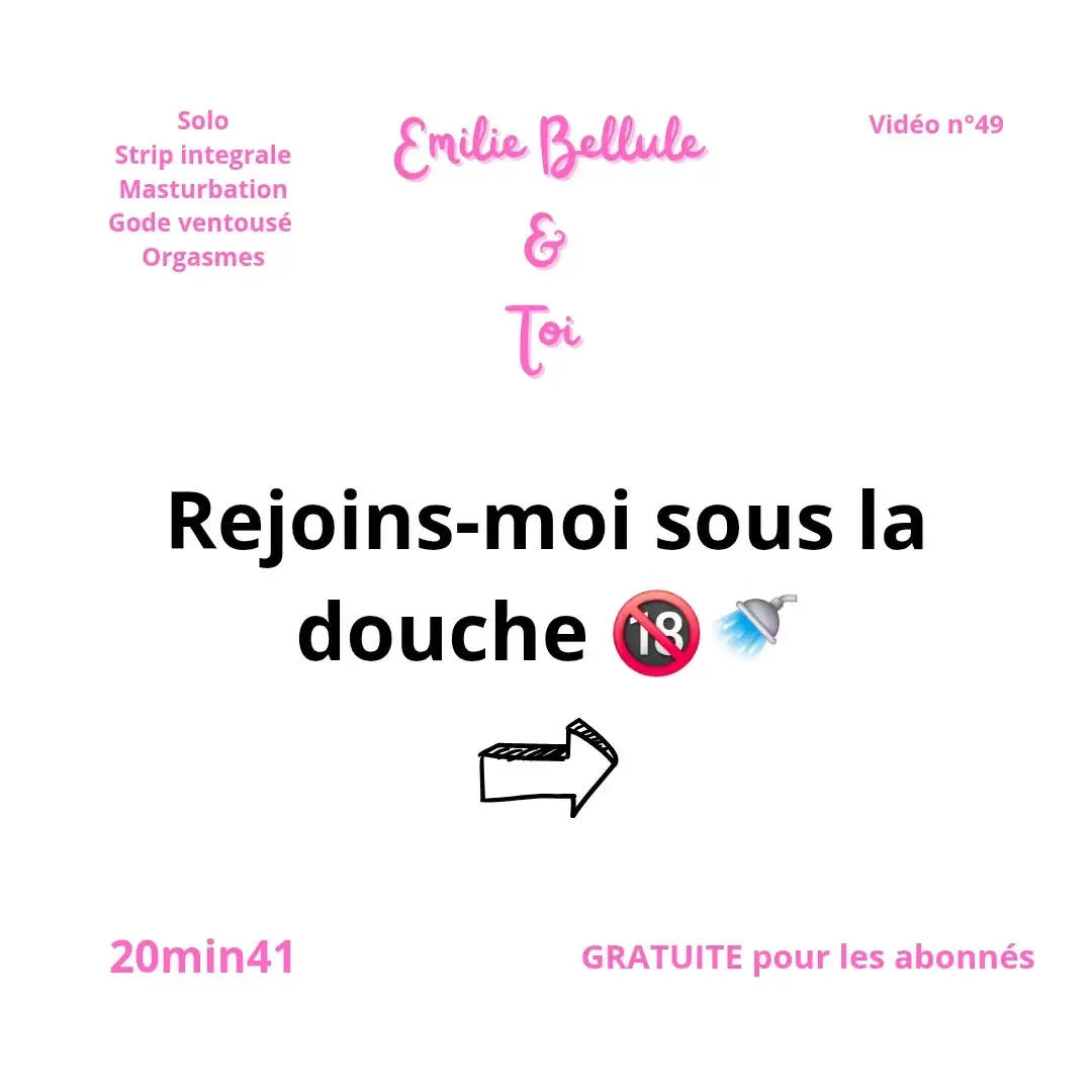 Vidéo gratuite pour les abonnés 😍 20min sous la douche avec moi... ❤️‍🔥🚿 enjoy 💋