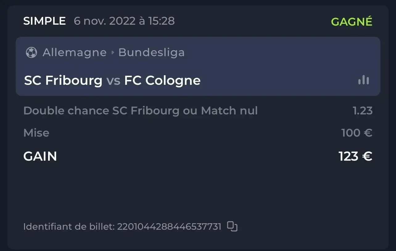 ⚽️ Montante Palier 1 !🚀 06/11/2022✅ Validé