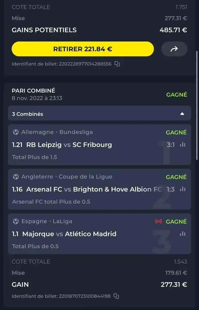⚽️ Montante Palier 4 !🚀 09/11/2022✅ Validé