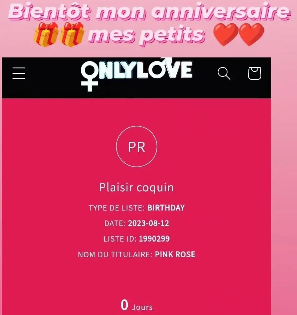 Bientôt mon anniversaire mes chéris ...si voulez me gâté... demandé moi le lien vers ma liste ...et je vous enverrai une photo ou vidéo avec votre cadeau 😘😘😘