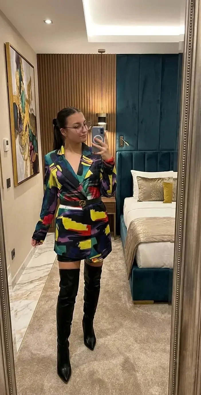 L'art de ne jamais passer inaperçue...✨ Regardez cette prestance quand on assume son style jusqu'au bout et cette chambre qui fait tourner la tête😘 Vous auriez aimé passer la nuit avec moi n'est-ce pas ?🔥