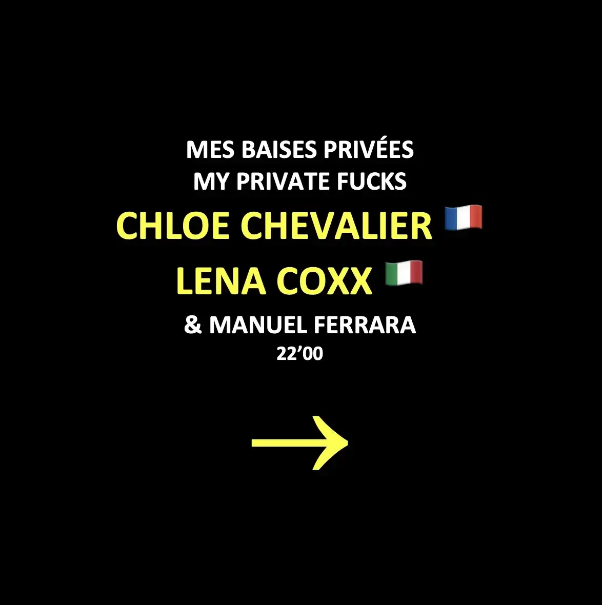 🇫🇷 MES BAISES PRIVÉES : CHLOÉ CHEVALIER & LENA COXX 😍Que demander de plus que les plus grosses s@lopes Française et Italienne du moment ?🇺🇸 MY PRIVATE FUCKINGS : CHLOÉ CHEVALIER & LENA COXX 😍What more could you ask for than the hottest French and Italian sluts of the moment ?