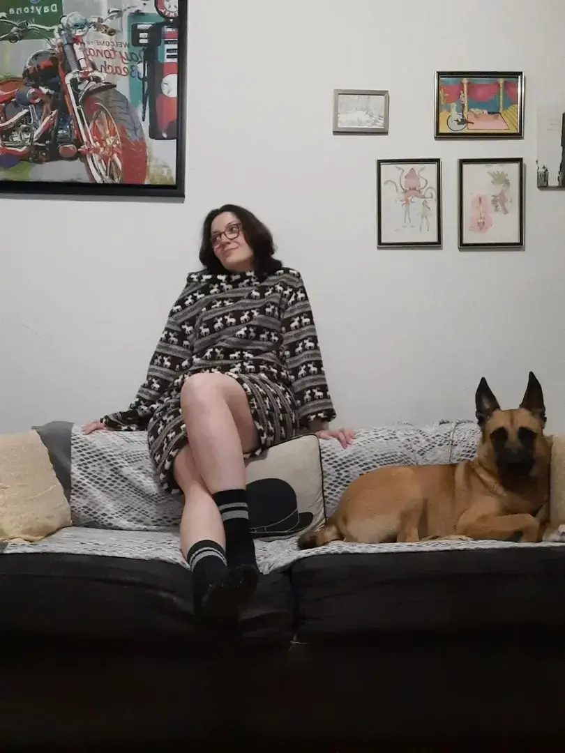 Juste moi portant mon pyjama d'hiver créé avec mes petites mains.