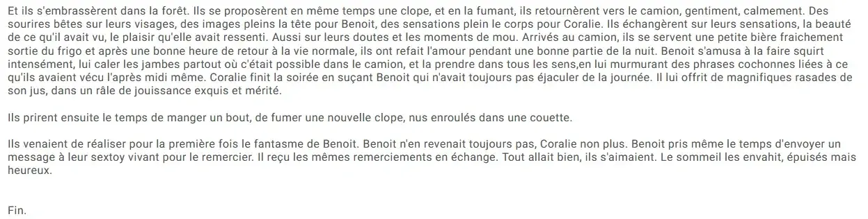 Récit : La forêt des fantasmes ( 11/11 )As-tu aimé cet écrit ?