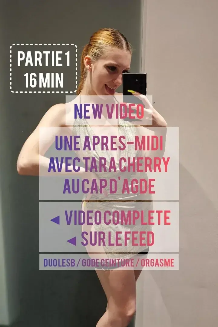 ❗️Vidéo dispo sur le feed ❗️🔞 Duo lesbien / Gode ceinture / Orgasme 🔞🔥 Après-midi coquine au Cap d'Agde avec la charmante Tara Cherry, on a testé mon nouveau jouet : je la prends au gode ceinture et je la fais jouir 🔥🥵 16 min de vidéo très hot entre filles 🥵• Vidéo complète dispo sur le feed, 16 min •