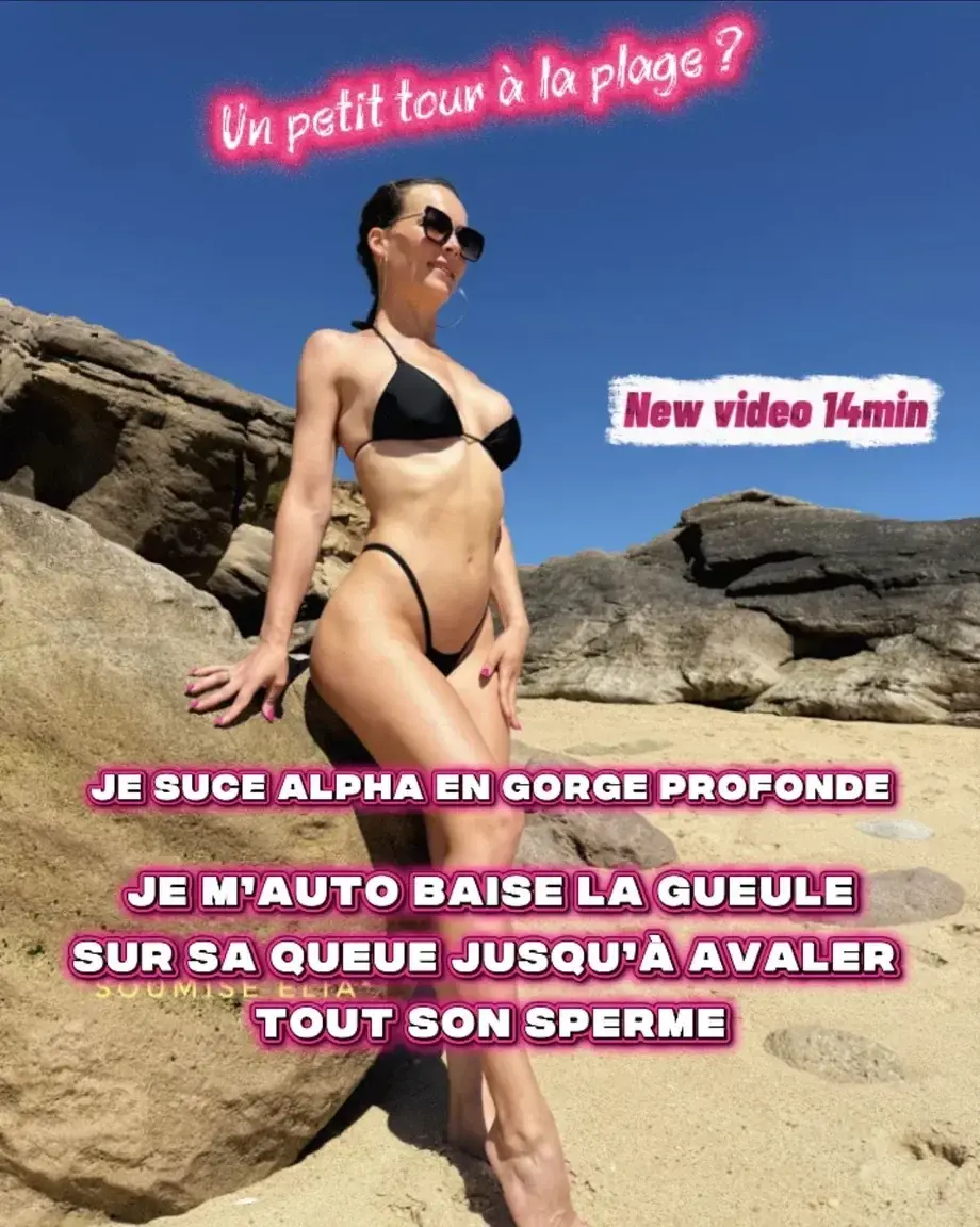 🎥New Video : Je suce Alpha en Gorge Profonde à la plage 🔥🔥Je m’auto baise bien la gueule sur sa queue jusqu’à avaler tout son sperme 😈💦💦