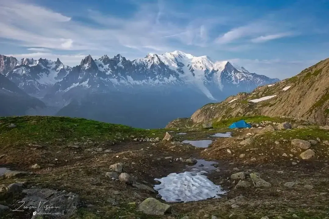 Lac blanc face au Mont Blanc