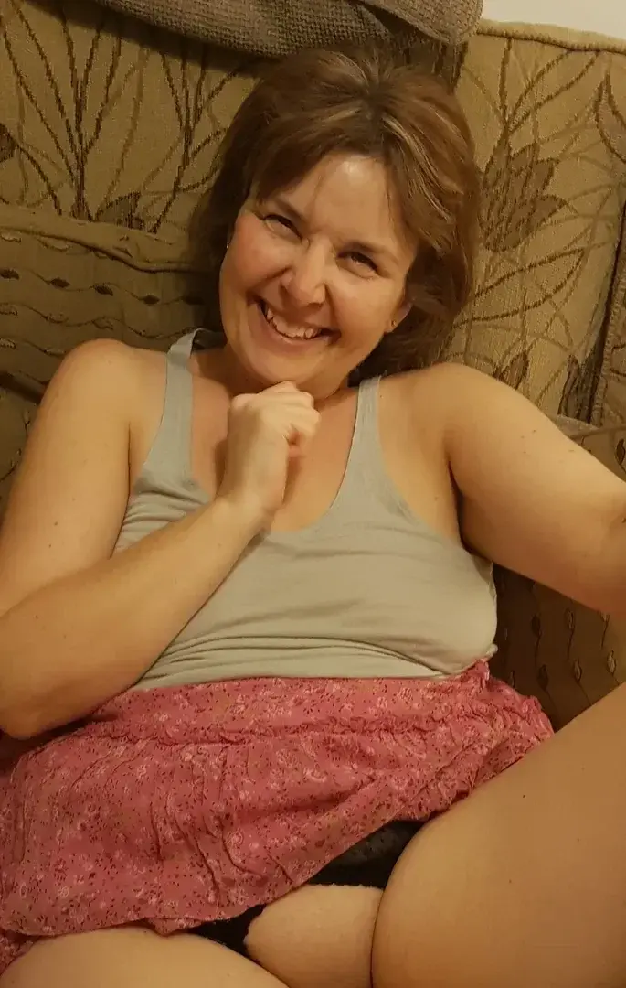 Relaxing at home wearing crotchless panties