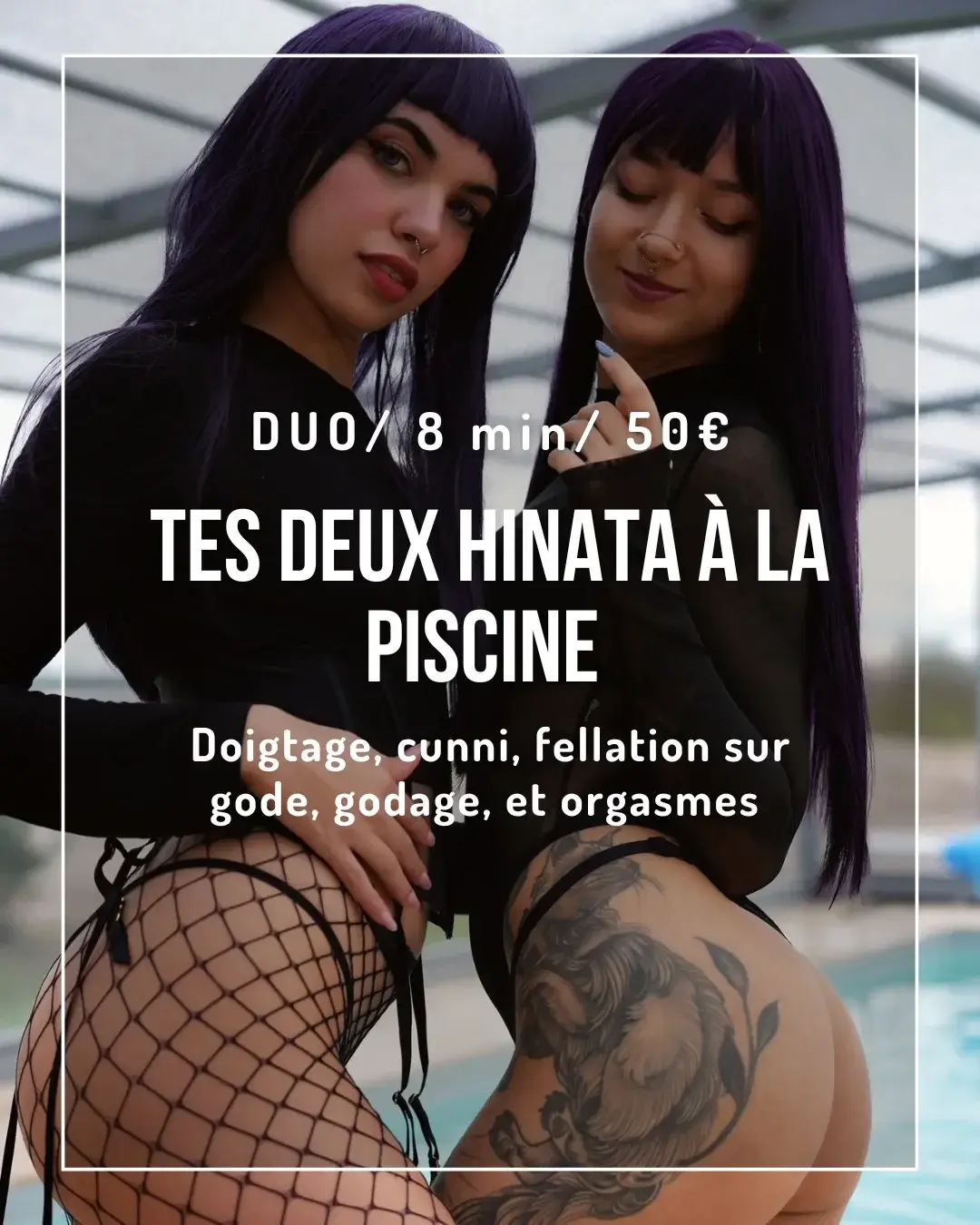 Tes 2 hinata à la piscine :Une version gratuite de ce duo est disponible pour les abonnés ici !J’ai toujours rêvé de vivre ce genre de moment dans une piscine… et en compagnie de @spicy.shieru, c’était encore plus agréable 😌💦Au programme :- Cunni- Doigtage- Fellation sur gros gode réaliste- Godage (avec ce gode) jusqu'à l'orgasme !Une vidéo spéciale lesbienne et cosplay très hot 👀