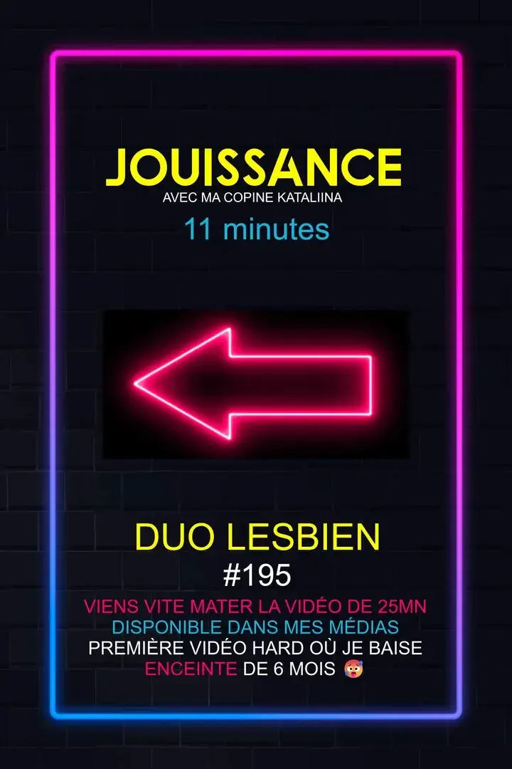 NOUVELLE VIDÉO de 11 minutes 🔞 avec ma copine Kataliina 🩷 et en EXCLUSIVITÉ à partir de 18H00 la version HARD de 25 minutes (disponible dans mes médias) 25€ où je baise ma copine avec mon double dong alors que je suis ENCEINTE de 6 mois 😈 Une première scène à ne pas manquer 🥵 Bon après midi 🩷