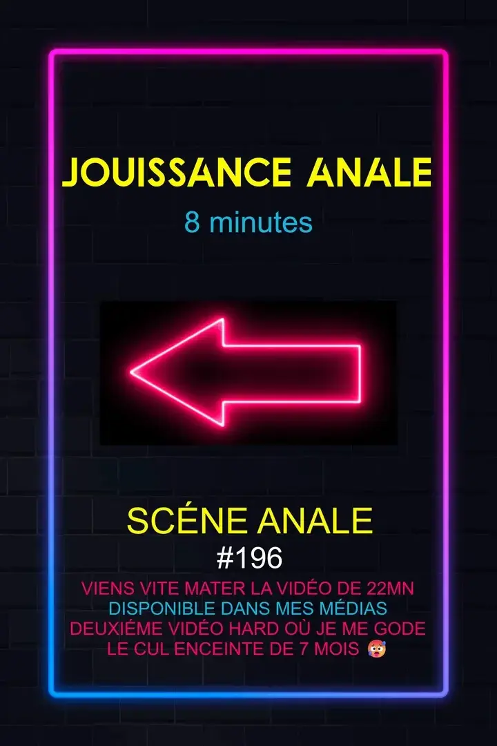 Aujourd'hui je t'offre ma NOUVELLE VIDÉO 🔞 sur mon Feed 😈 La deuxième partie de 22 minutes ou je me sodomise avec mon plus gros gode 🍆 est disponible dans MES MÉDIAS 😈 Une scène HARD où je suis enceinte de 7 mois 🥵 Ma jouissance est multipliée par quatre 🔥Tremblements garantis ⚡Je t'offre -50% avec le code ▶️ FEVRIER50Je t'attends 💜