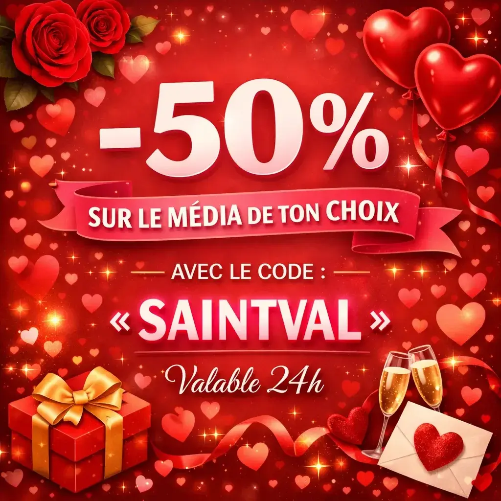 Ça expire demain ! -50% sur la vidéo de ton choix avec le code : « SAINTVAL » 🎁🔥