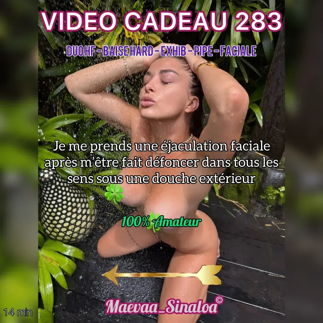 Nouvelle vidéo de 14 min mes coquins 🔥 Je me prends une éjaculation faciale après m'être fait défoncer dans tous les sens sous une douche en extérieur 🥵
