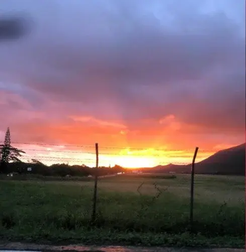 Ce coucher de soleil aux teintes chaudes t'invite à la contemplation... Laisse-toi envoûter par la beauté de la nature. 🌇 #sunsetlover