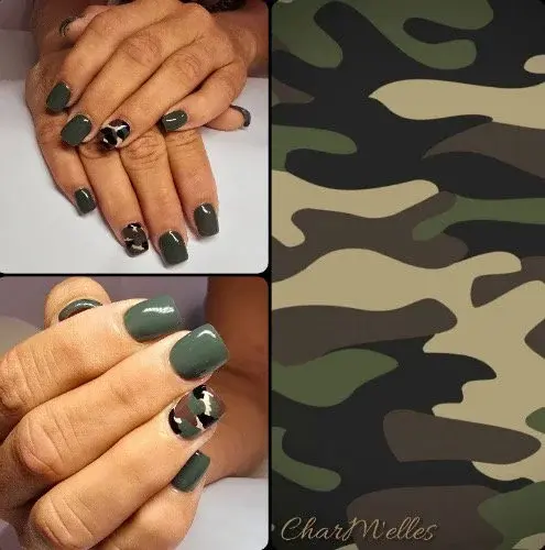 Mes mains sont prêtes à captiver votre regard avec ce style camouflé sensuel... 😉💅