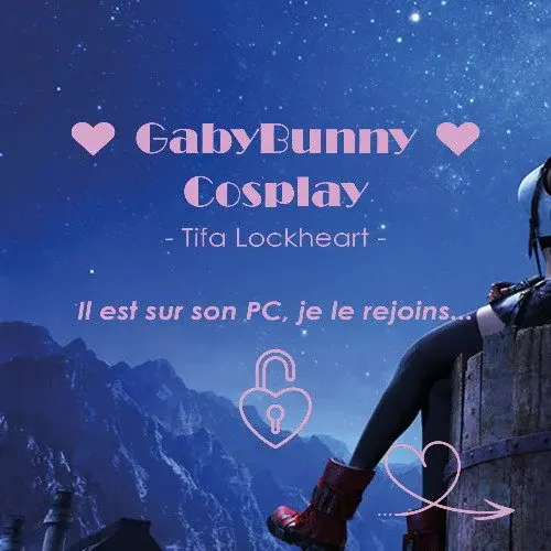 Il joue sur son ordi, je viens l'interrompre habillée en Tifa de FFVII ☄️💕