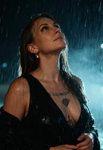 Entre pluie et désir...
Sous l’averse et la lueur bleutée, le corps se dévoile avec délicatesse. Une ambiance douce, sensuelle, où chaque goutte glisse comme une caresse de lumière.