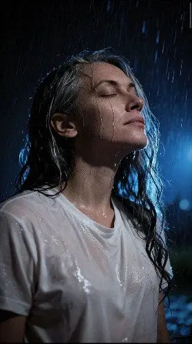 Entre pluie et désir...
Sous l’averse et la lueur bleutée, le corps se dévoile avec délicatesse. Une ambiance douce, sensuelle, où chaque goutte glisse comme une caresse de lumière.