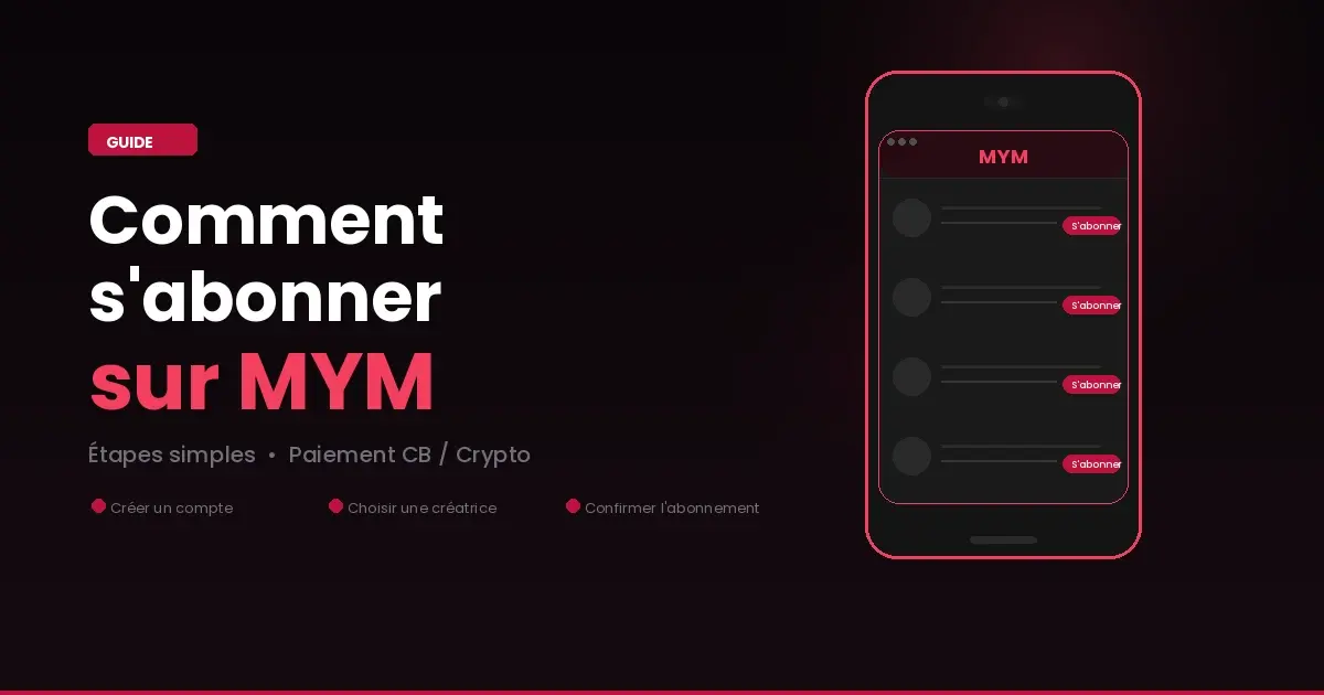 Téléphone affichant l'interface MYM, abonnement à une créatrice française