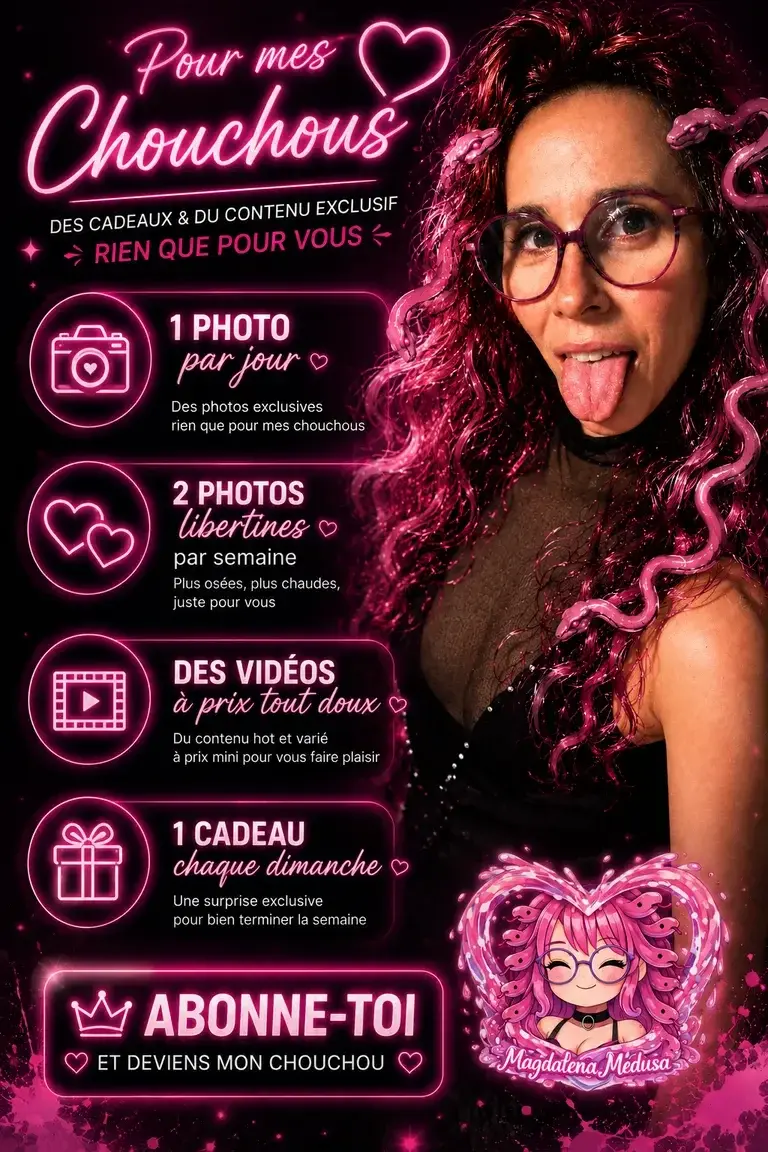 Bienvenue dans mon petit monde 💖Ici je partage mes photos du quotidien, mes envies, mes moments libertins et plein de contenus exclusifs 😈📸 1 photo par jour🔥 2 photos libertines par semaine🎥 Des vidéos à prix tout doux🎁 Un cadeau chaque dimancheEt surtout… 100% moi 💕