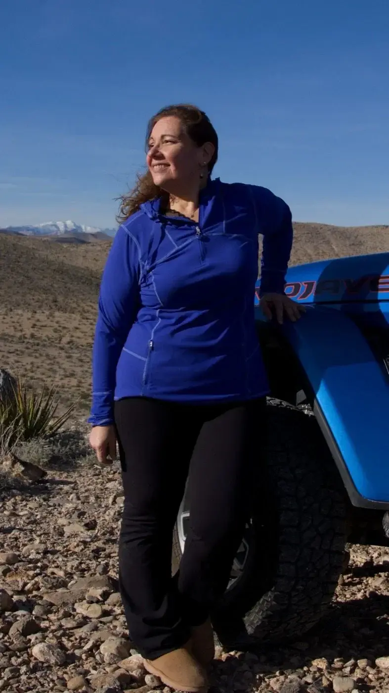 Jeep air, desert sun, and a smile built for the trail.