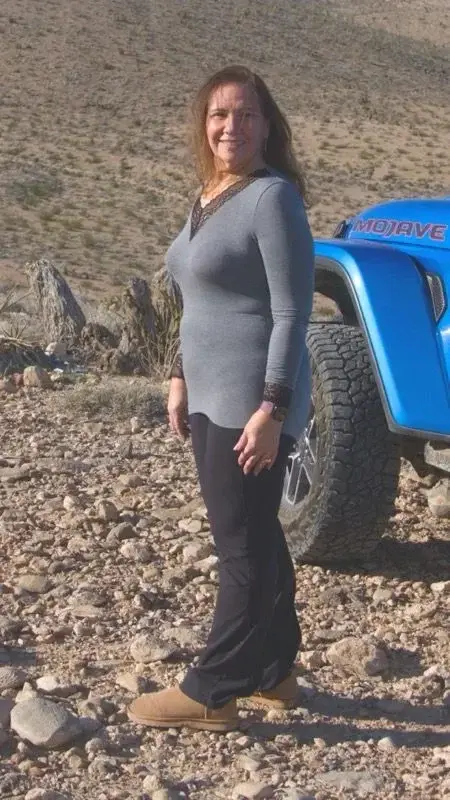 Jeep dust, desert light, and a smile ready for the next climb.